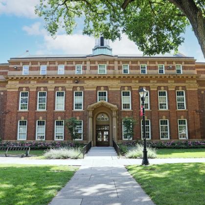 View of Murray Hall on the College Avenue campus in the summer