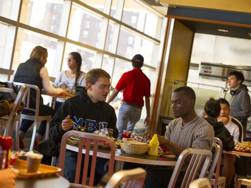 students dining