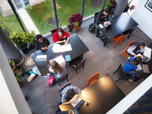 students studying